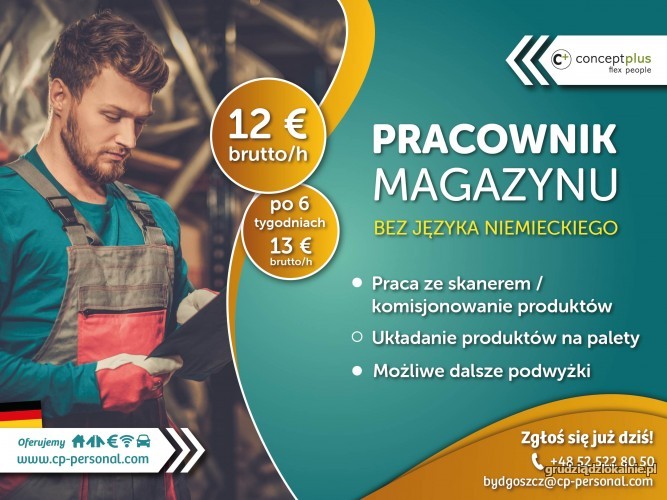 Pracownik magazynu (k/m) - nawet do 13 € brutto/h!