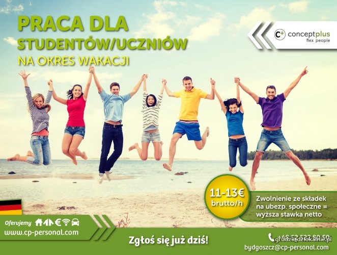 Praca dla STUDENTÓW / MATURZYSTÓW na wakacje